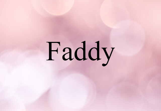 Faddy (noun) Definition, Meaning & Examples