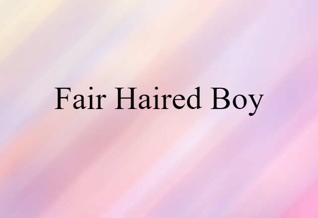 fair-haired boy