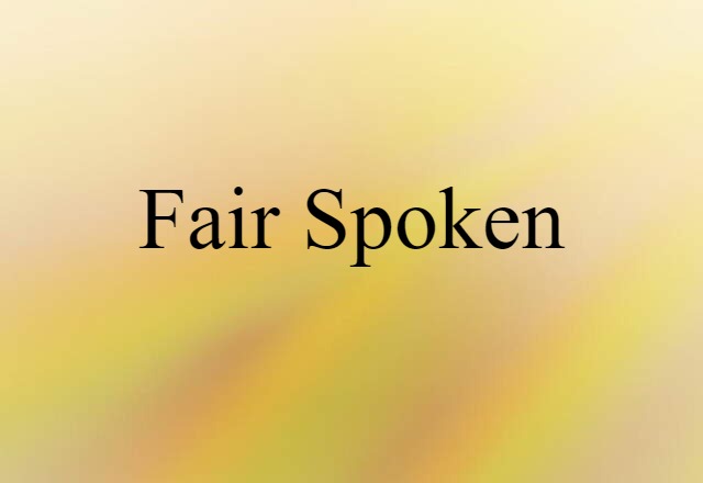 Fair-spoken (noun) Definition, Meaning & Examples