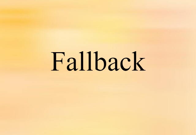 Fallback (noun) Definition, Meaning & Examples