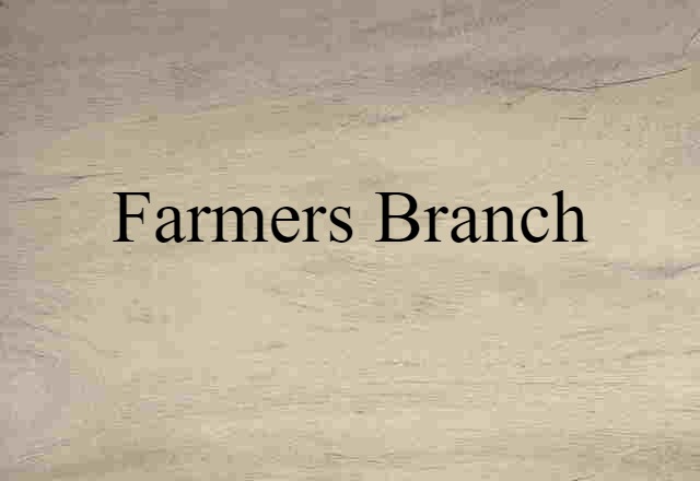 Farmers Branch (noun) Definition, Meaning & Examples