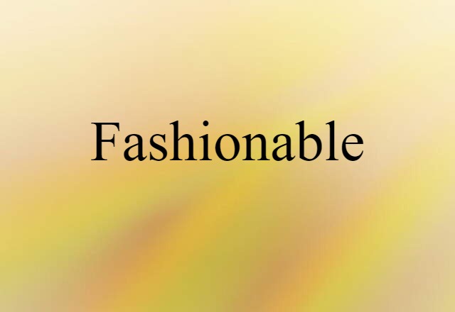 Fashionable (noun) Definition, Meaning & Examples