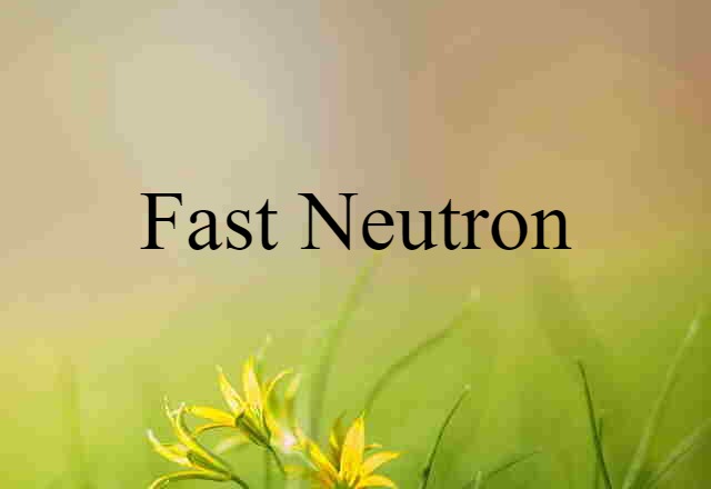 Fast Neutron (noun) Definition, Meaning & Examples