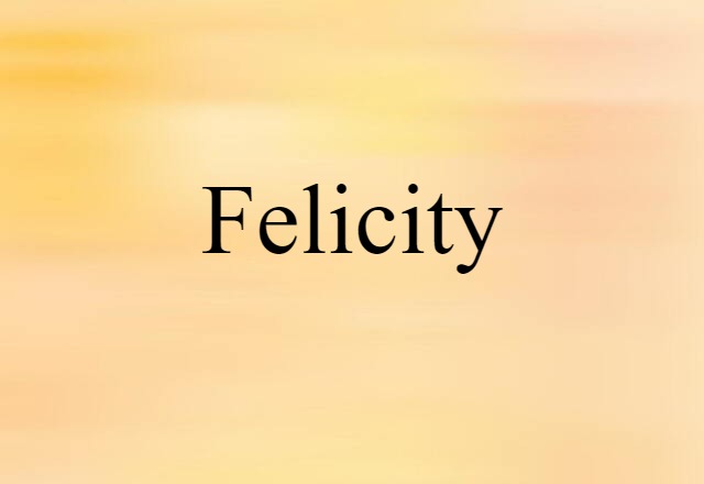 Felicity (noun) Definition, Meaning & Examples