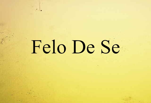 Felo De Se (noun) Definition, Meaning & Examples