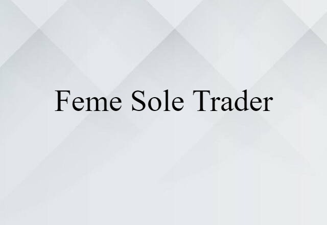 Feme-sole Trader (noun) Definition, Meaning & Examples