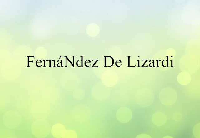 Fernández De Lizardi (noun) Definition, Meaning & Examples