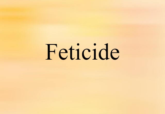 Feticide (noun) Definition, Meaning & Examples