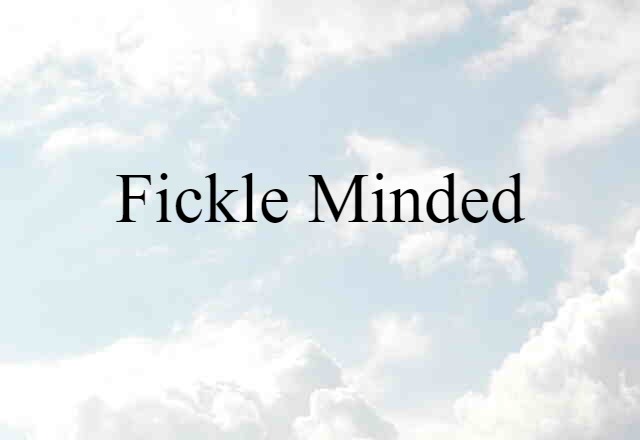 Fickle Minded (noun) Definition, Meaning & Examples