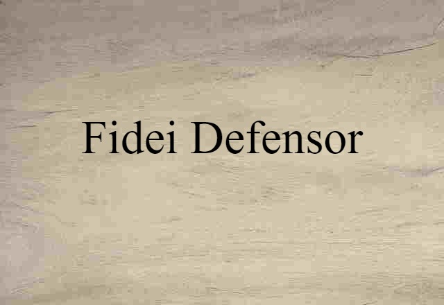 Fidei Defensor (noun) Definition, Meaning & Examples