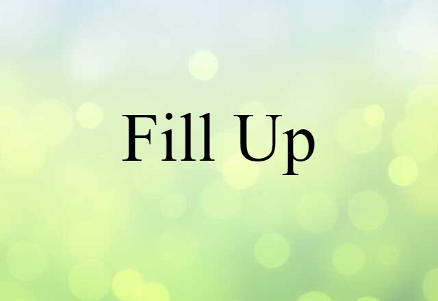 Fill-up (noun) Definition, Meaning & Examples