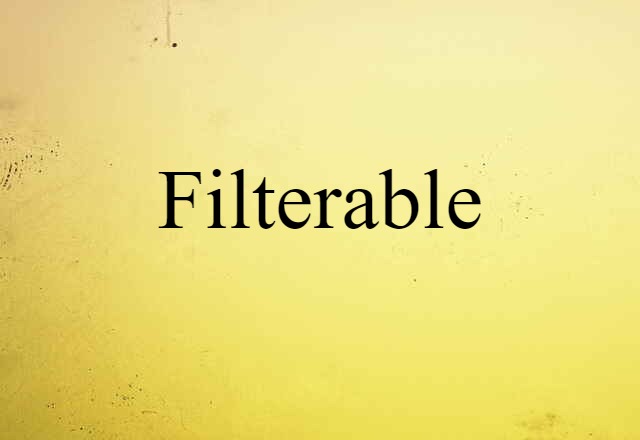 Filterable (noun) Definition, Meaning & Examples