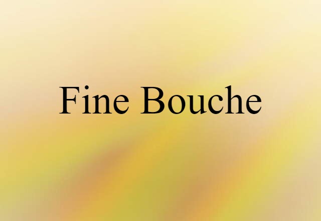 Fine Bouche (noun) Definition, Meaning & Examples