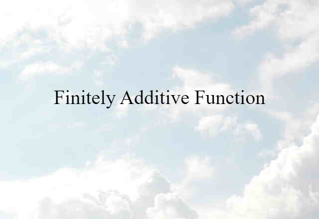 finitely additive function