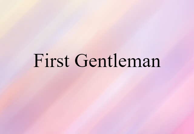 First Gentleman (noun) Definition, Meaning & Examples