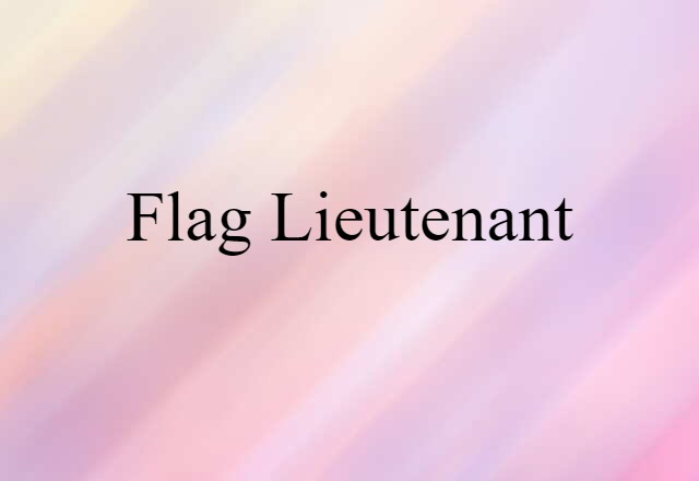 Flag Lieutenant (noun) Definition, Meaning & Examples