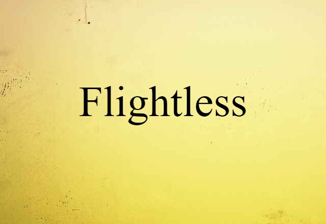 Flightless (noun) Definition, Meaning & Examples