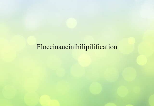 Floccinaucinihilipilification (noun) Definition, Meaning & Examples