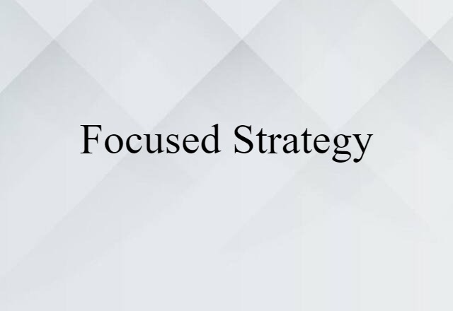 Focused Strategy (noun) Definition, Meaning & Examples