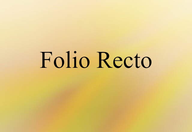 folio recto