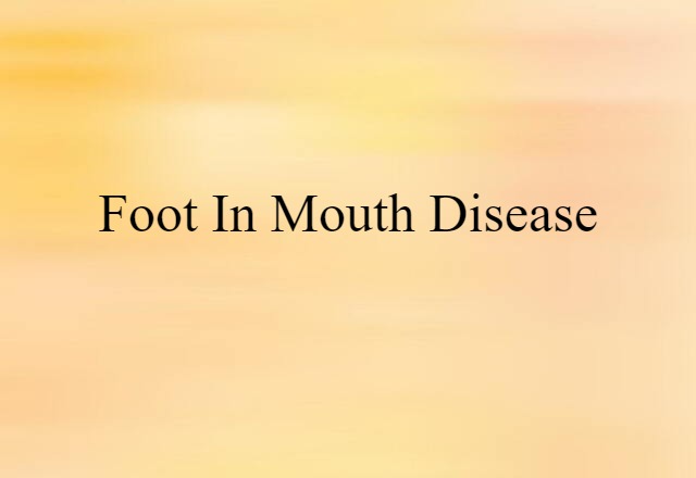 Foot-in-mouth Disease (noun) Definition, Meaning & Examples