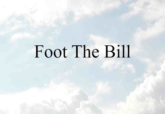 Foot The Bill (noun) Definition, Meaning & Examples