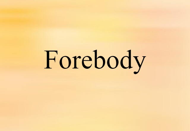 Forebody (noun) Definition, Meaning & Examples