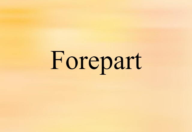 Forepart (noun) Definition, Meaning & Examples