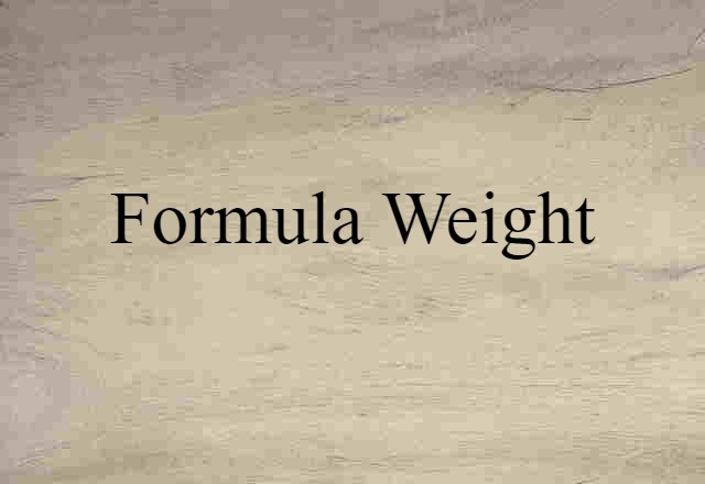 formula weight