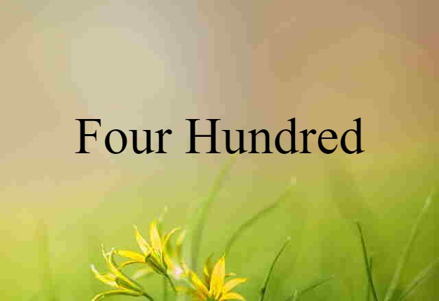 Four Hundred (noun) Definition, Meaning & Examples