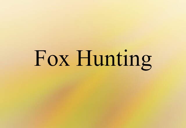 Fox Hunting (noun) Definition, Meaning & Examples