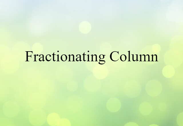 Fractionating Column (noun) Definition, Meaning & Examples