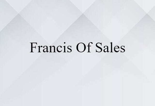 Francis of Sales