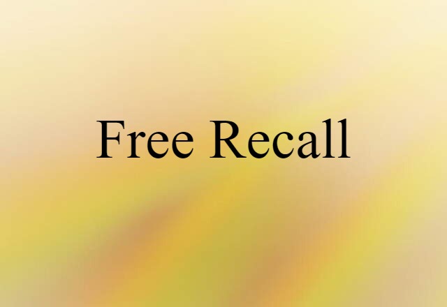 free recall