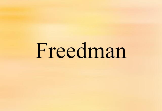 Freedman (noun) Definition, Meaning & Examples