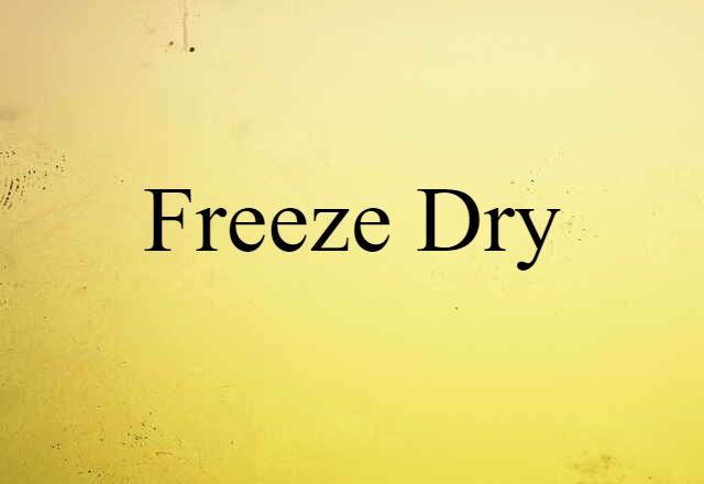 Freeze-dry (noun) Definition, Meaning & Examples