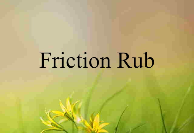 Friction Rub (noun) Definition, Meaning & Examples