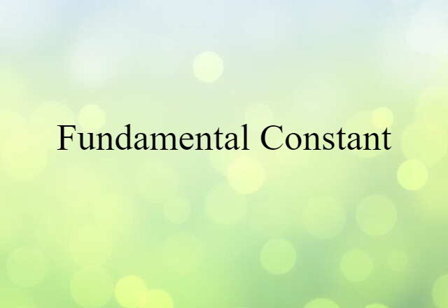 fundamental constant