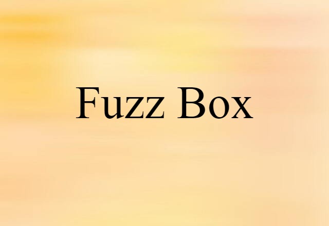 Fuzz Box (noun) Definition, Meaning & Examples