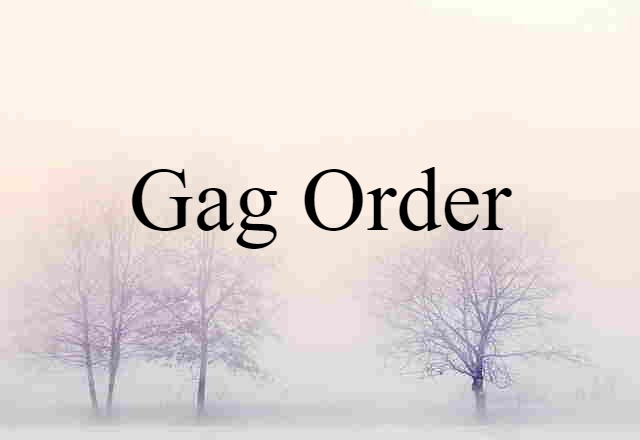 Gag Order (noun) Definition, Meaning & Examples