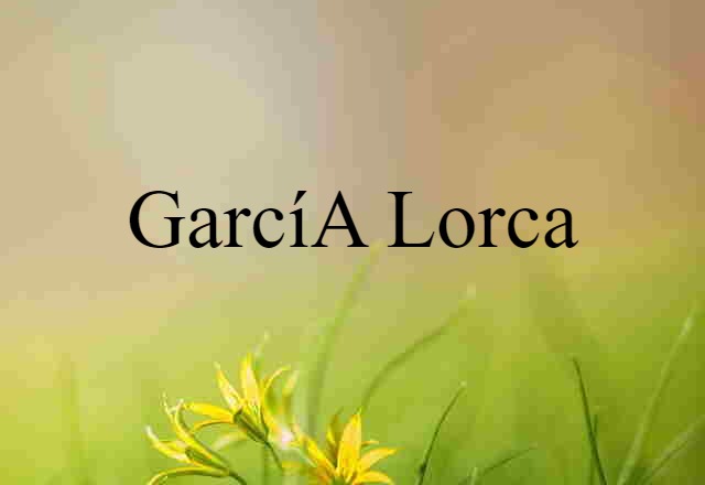 García Lorca (noun) Definition, Meaning & Examples