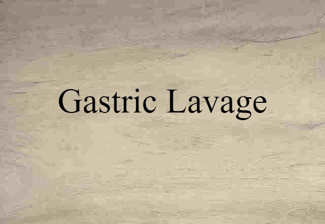 gastric lavage