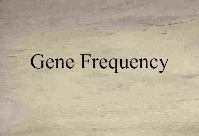 gene frequency