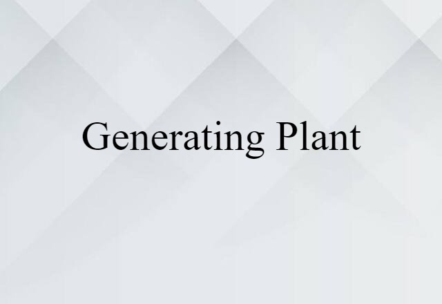 generating plant