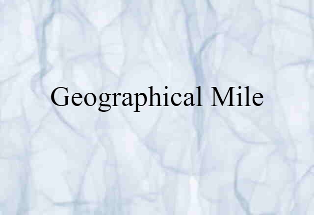 geographical mile