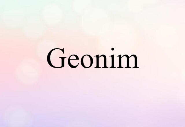 Geonim (noun) Definition, Meaning & Examples