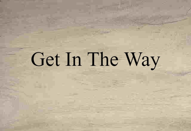 Get In The Way (noun) Definition, Meaning & Examples