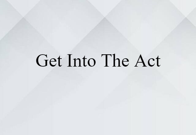 Get Into The Act (noun) Definition, Meaning & Examples