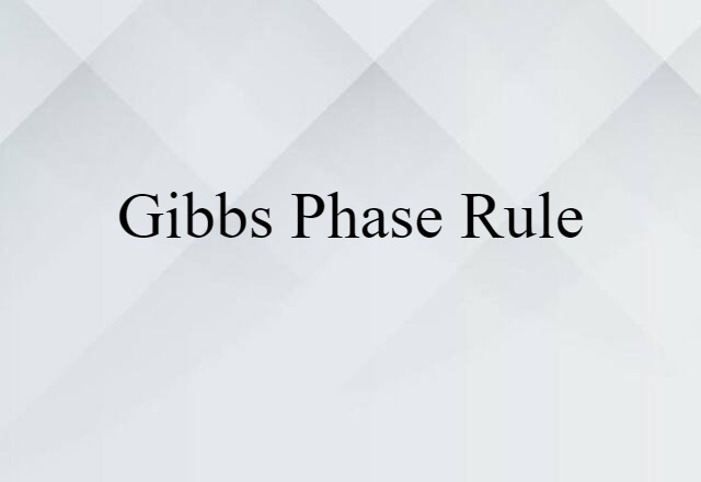 Gibbs phase rule