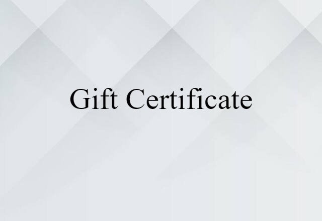 gift certificate